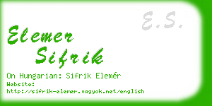 elemer sifrik business card